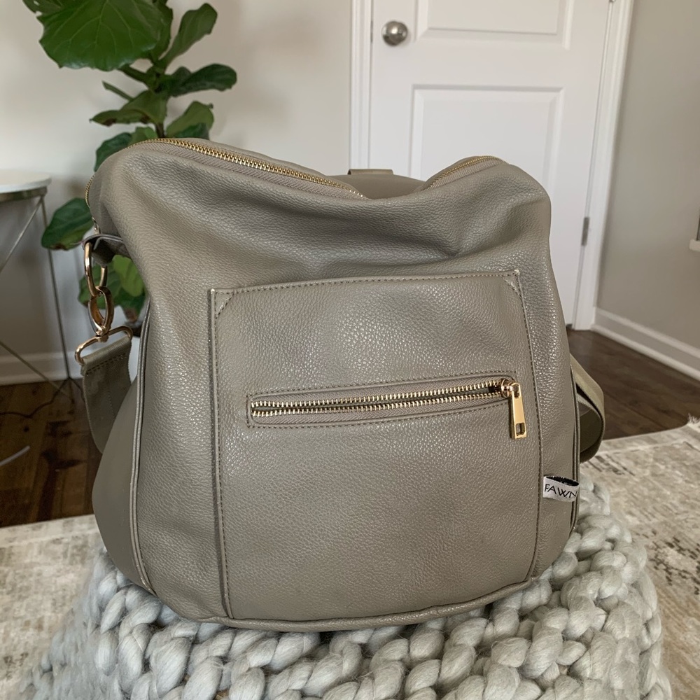 Fawn Design original stone gray diaper bag